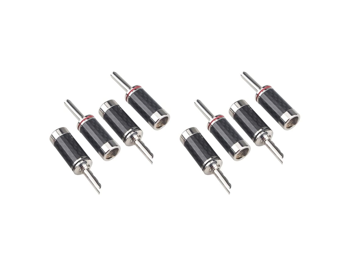 8 Conectores Banana Hifi Diy Para Cable De Altavoz De Fibra Óptica, Conector Negro