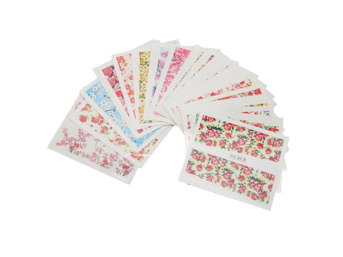 Pegatinas De Uñas Con Estampado Floral Para Transferencia Al Agua (24 Hojas) Para Mujeres Y Niñas.