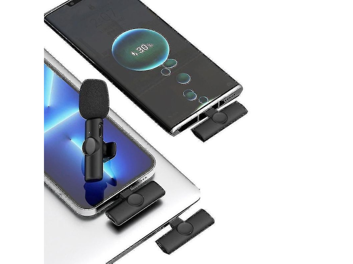 Micrófono De Solapa Inalámbrico Plug And Play Con Reducción De Ruido Para Ios Tipo C