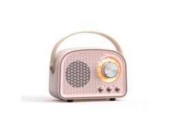 Altavoz Bluetooth Retro (rosa) - Decoración Retro - Altavoz Bluetooth Inalámbrico Portátil