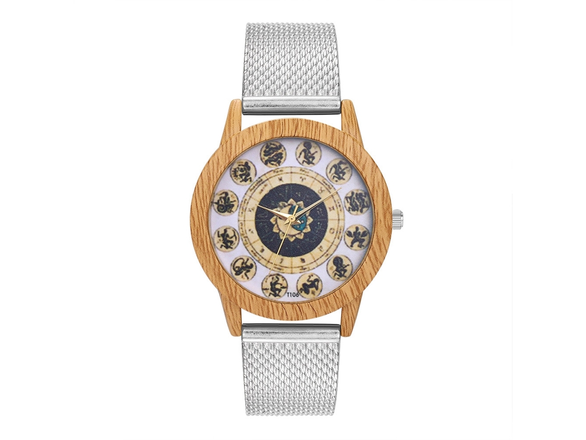 Reloj De Pulsera Analógico De Cuarzo Con Correa De Malla Plateada Para Hombre Y Mujer