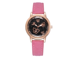 Reloj De Pulsera De Moda Para Mujer En Piel Sintética Con Esfera Redonda Grande Y Números De Cuarzo (plateado)