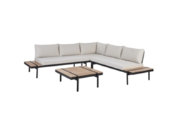 BELIANI Bellariva Juego de Exterior 4 Piezas en Madera de Eucalipto Blanco 260X260X76