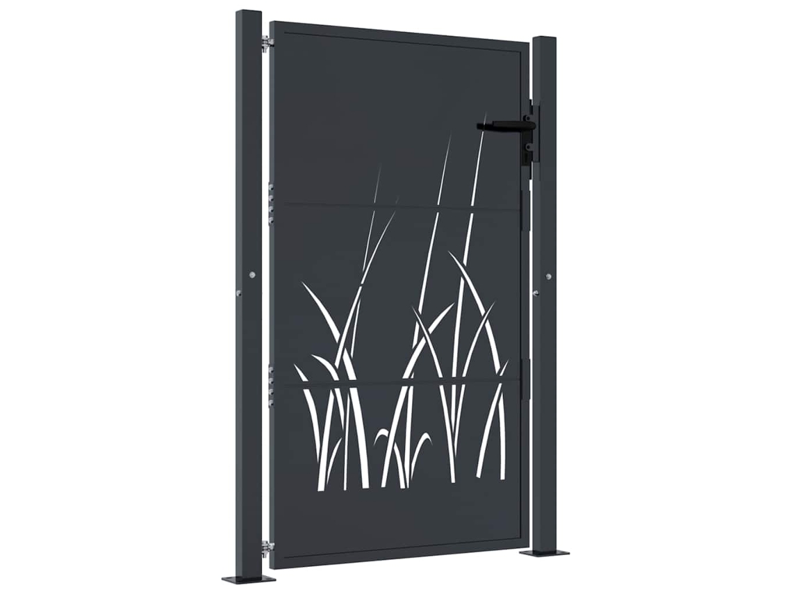 Maison Exclusive - Puerta De Jardín Antracita 100x150 Cm Acero Diseño Hierba