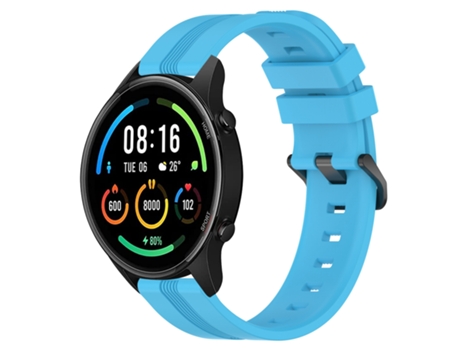 Correa de reloj inteligente para Xiaomi MI Watch Sport 22 mm Correa de reloj Slicone a rayas cóncavas (azul cielo)