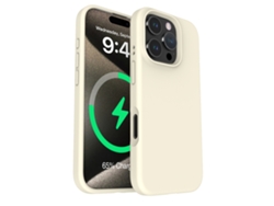 (blanco, Iphone 15 Pro) Funda Magnética De Silicona Líquida Para Iphone, Color Liso Y Sencillo.