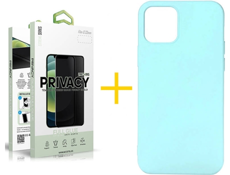 Carcasa + Protector de Pantalla para iPhone 12 Pro SKYHE Verde Agua