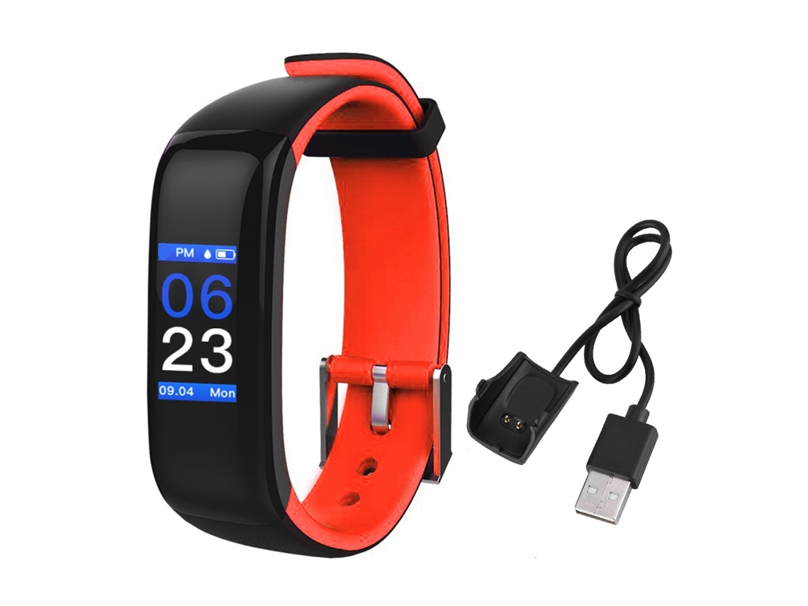 Pulsera Inteligente Con Monitor De Presión Arterial Y Frecuencia Cardíaca, Brazalete Impermeable (rojo)
