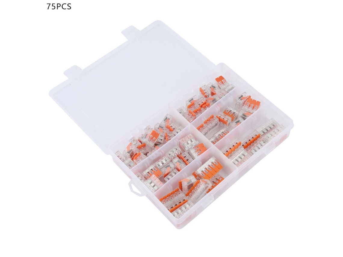 75pcs Bloque Terminal Resorte Pct-412/413/415 Conector Rápido Cable Eléctrico 2/3/5 Vías