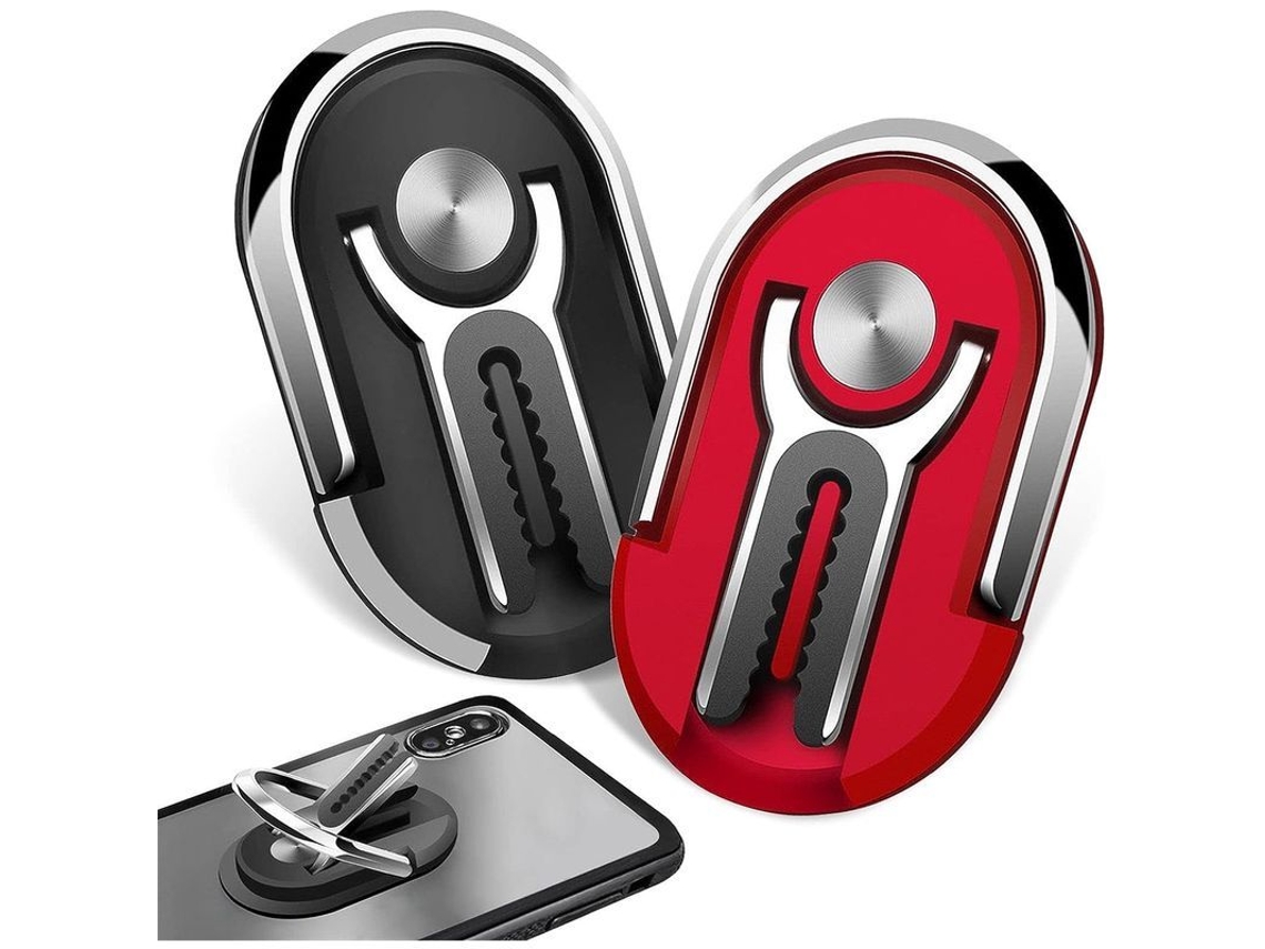 Soporte Multifuncional Giratorio De 360° Para Teléfono Linjou Para Rejillas De Ventilación De Coche Y Oficina, Negro Y Rojo.