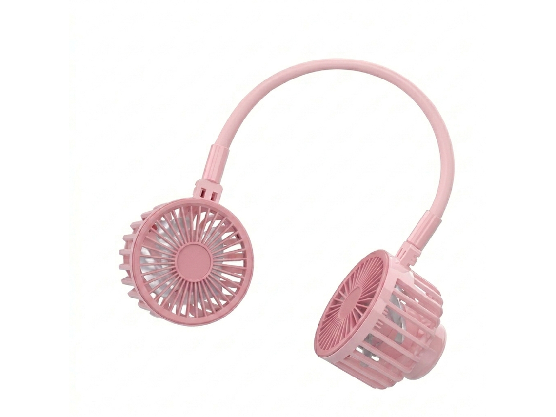 Ventoinha De Pescoço Com Dupla Turbina, 3 Velocidades E Silencioso Gandy 69374 Branco + Rosa