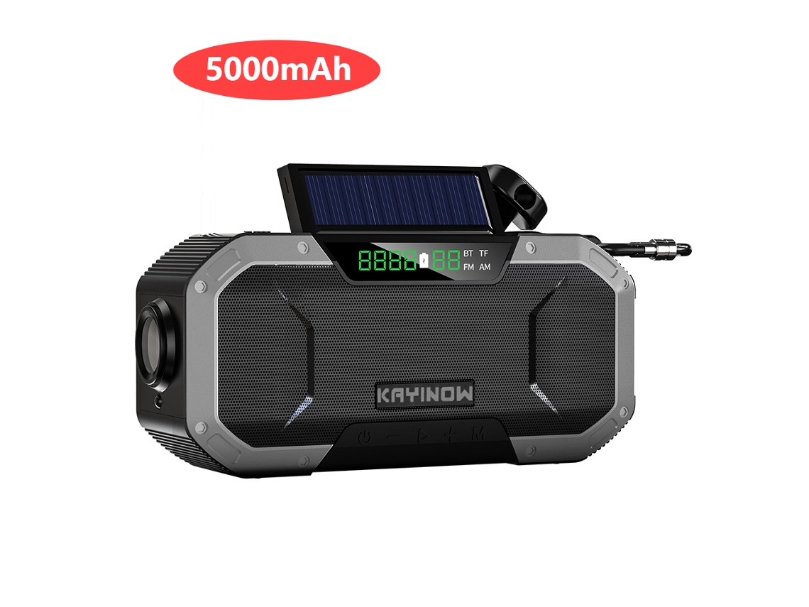 Generador solar de emergencia con manivela, radio portátil AM/FM/NOAA, linterna LED, alarma SOS y batería externa de 2000/5000/10000 mAh. Viewleaf
