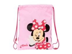 Mochila de cuerdas de color rosa naive de Minnie Mouse de 26 x 34 x 1 cm