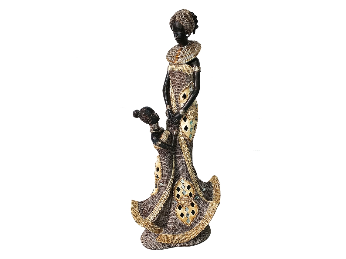 ORIGEN Home Decor Africana Africanas Y Elefantes | Gris - 37x16x9cm BY SIGRIS