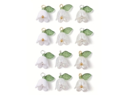 Juego de 12 dijes de hojas y flores de lirio para joyería Pickifypunnyb Slo Slowmoose