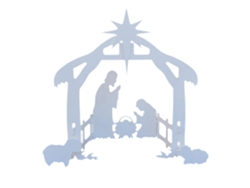 Escena De Belén Navideña Al Aire Libre Con Familia Sagrada Para Decoración Exterior