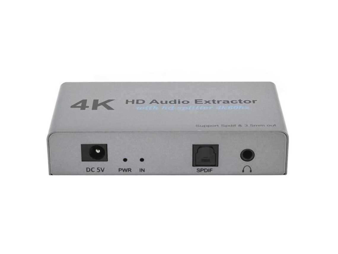 Spiltter 4K 60Hz Hdmi Audio Extractor Hdmi To 2 Hdmi 3.5Mm Stereo Toslink Optical Spdif Adaptador de Áudio Hdcp1.4 Dvi1.0 