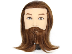 Cabeza De Maniquí Masculino Hecha De Cabello Humano Real Con Barba, Corte De Pelo Y Peinado. Escuela