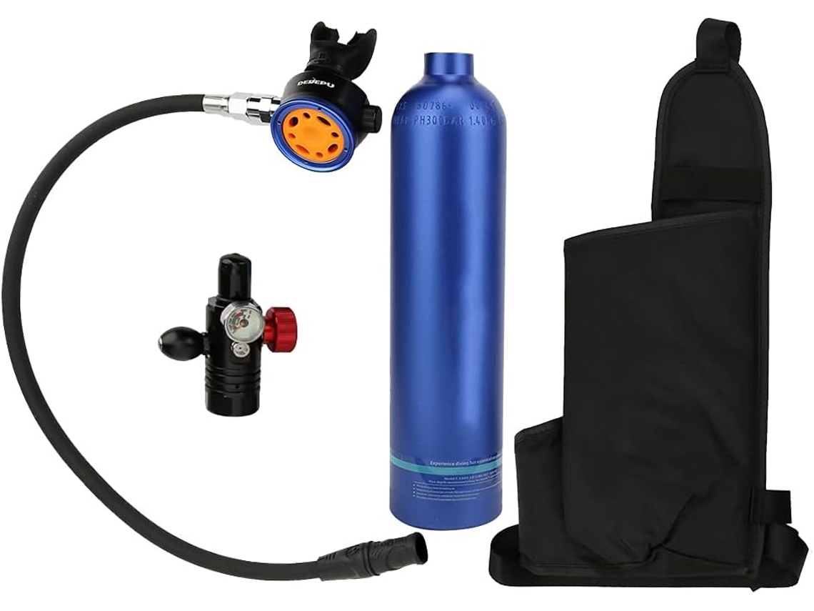 Cylindre D'oxygène In Aluminium Bleu 1 L Pour Plongée Sous-marine Un Temps De Respiration Plus Long