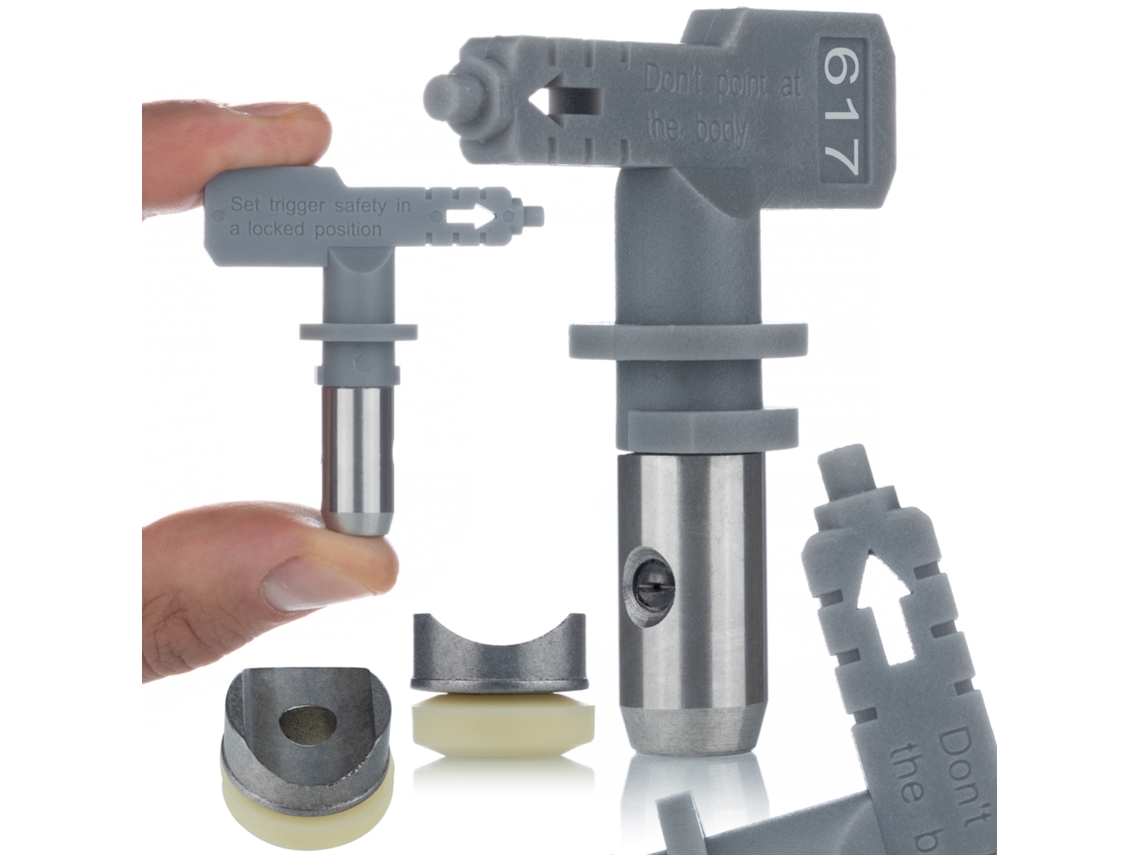Boquilla de pulverización de alto flujo 617 – 30 cm de ancho | Emulsión, acrílico, látex | Compatible con pulverizadores sin aire