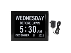 Reloj Digital Con Calendario, 8 Pulgadas, Recordatorios De Alarma, Atenuación Automática, Para Personas Mayores, Enchufe Europeo.