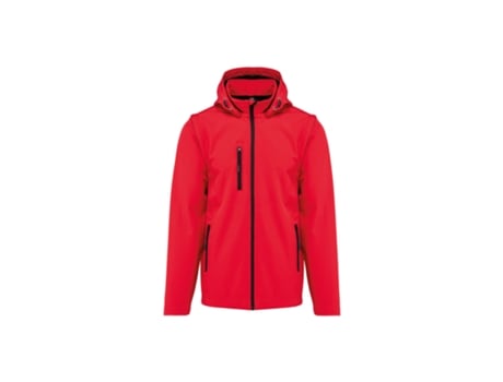 Sudadera con Capucha KARIBAN Capas Mangas Desmontables Rojo (L)