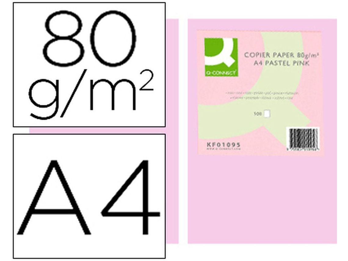 Papel Color Q Connect Din A4 80 Gr Rosa Pack De 500 Hojas