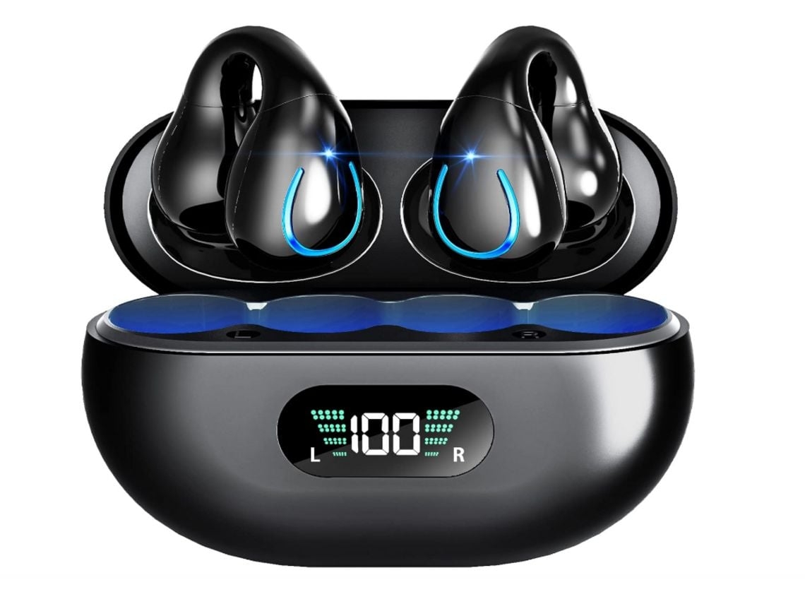 Auriculares Sin Clip Drivers Intra Mm Led Tela Bluetooth Impermeables Negro VEANXIN