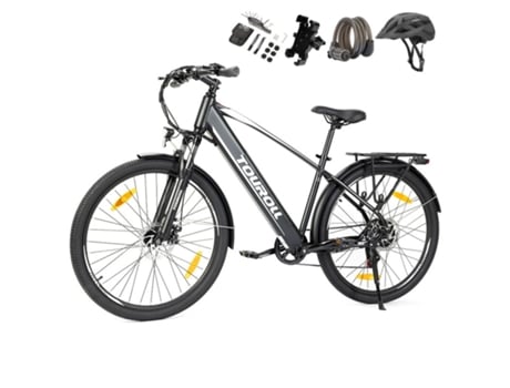 Bicicleta eléctrica TOUROLL J1 250W 561.6Wh 100km Freno de disco mecánico Negro
