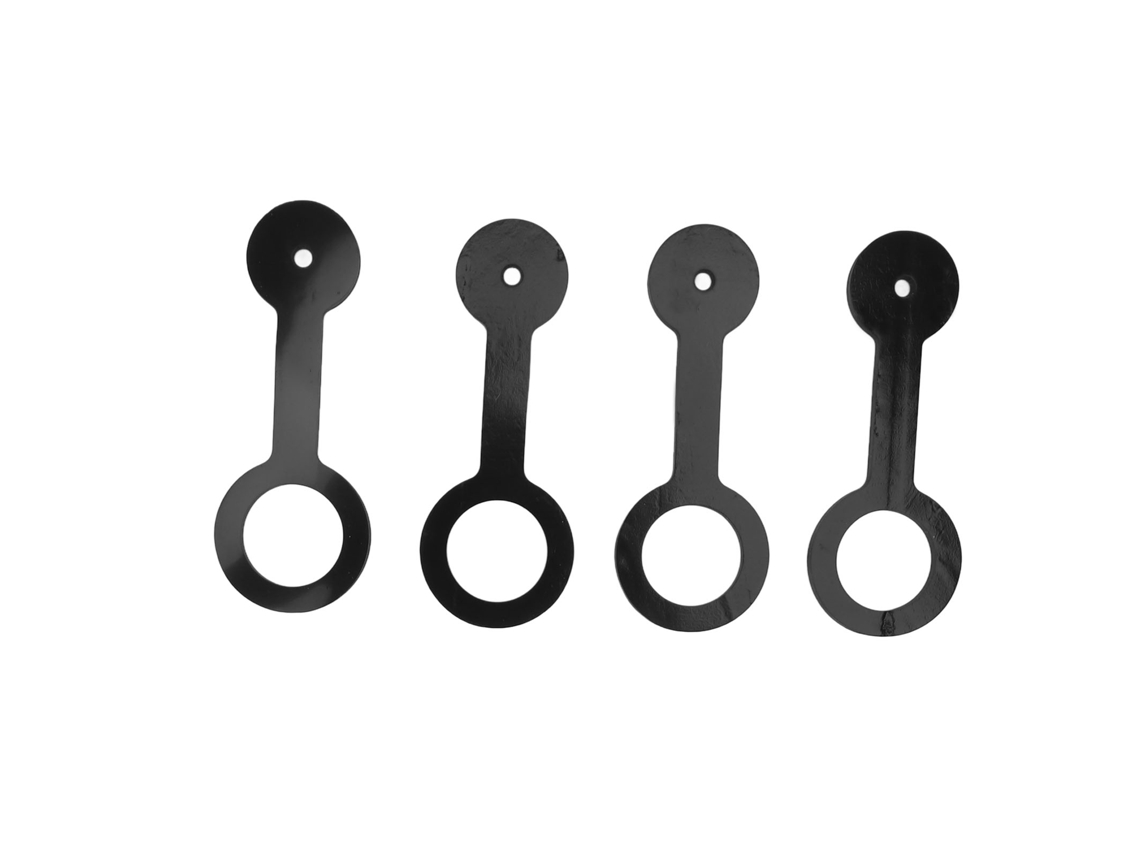 Hebillas de silicona negra para puertas de ducha (4 piezas)