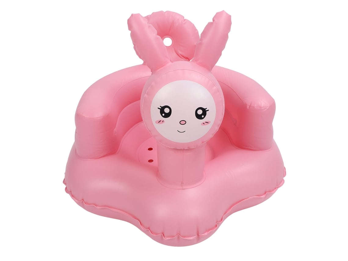 Sillón Hinchable Para Bebé Con Bomba Integrada, Sofá De Aprendizaje, Diseño De Conejo, Pvc Blando, Rosa.