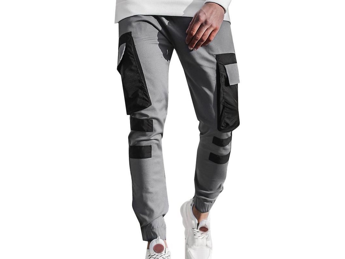Pantalones cargo casuales para hombre 2026, estilo jogging, pantalones deportivos, modelo militar, talla XL, gris.