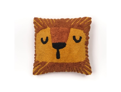 Cojín con relleno infantil diseño animals, tejido tufted de algodón. M/León 40x40cm MEVAK LIVING