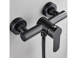 Grifo De Baño Y Ducha De Palanca Única Con Válvula Antirretorno Acero Inoxidable Negro Mixer Frío Y Caliente