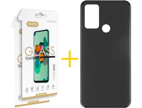 Kit Funda + 2 Protectores de Pantalla Oppo A53s ACCETEL Liso (Negro)