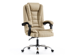 Silla ejecutiva de oficina Racingreat en color caqui (espuma de alta densidad y cuero PVC)