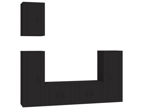 Conjunto 5 de muebles para TV VIDAXL madera contrachapada negro