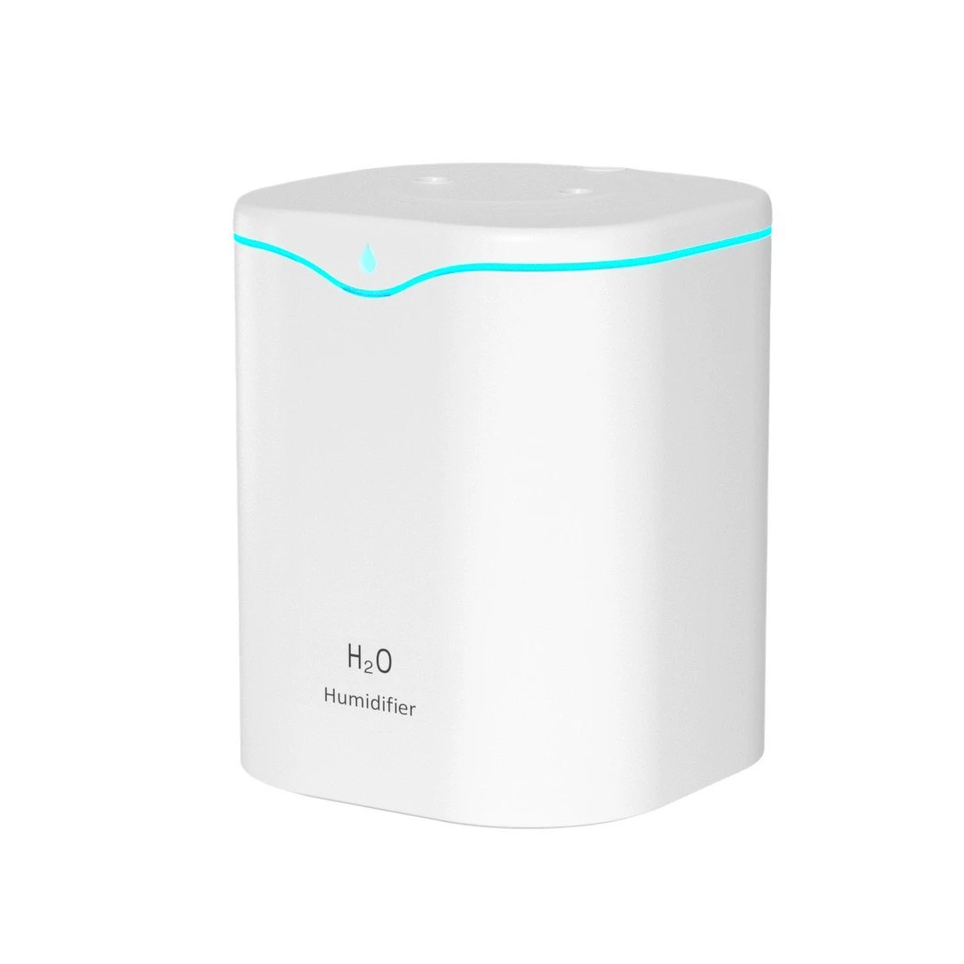 Humidificador Usb De 2 Litros (blanco), Silencioso, Con Modo De Atomización Y Luz De Color.