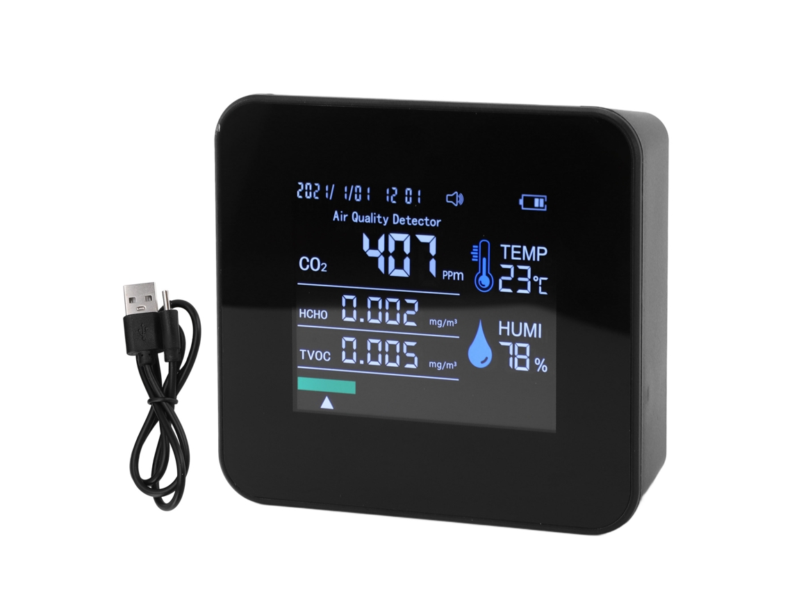 Monitor De Calidad Del Aire Interior 9 En 1: Pm2.5 Pm10 Pm1.0 Co2 Hcho Tvoc Temperatura Humedad Tester