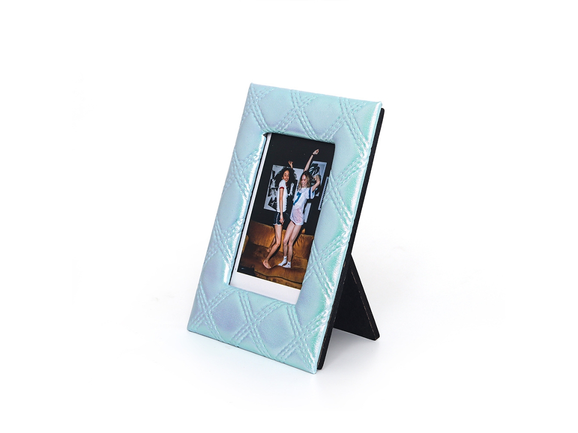 YUYSAN Marco de cámara de Rejilla Bordada para Polaroid Mini 12 Azul Brillante