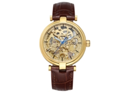 Reloj Mecánico Automático Huevo Para Hombres De Negocios Oro Caja Correa Marrón Impermeable