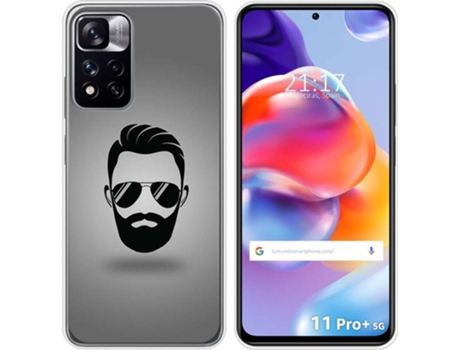 Carcasa para Xiaomi Redmi Note 11 Pro+ Plus 5G TUMUNDOSMARTPHONE Dibujos Barba Multicolor