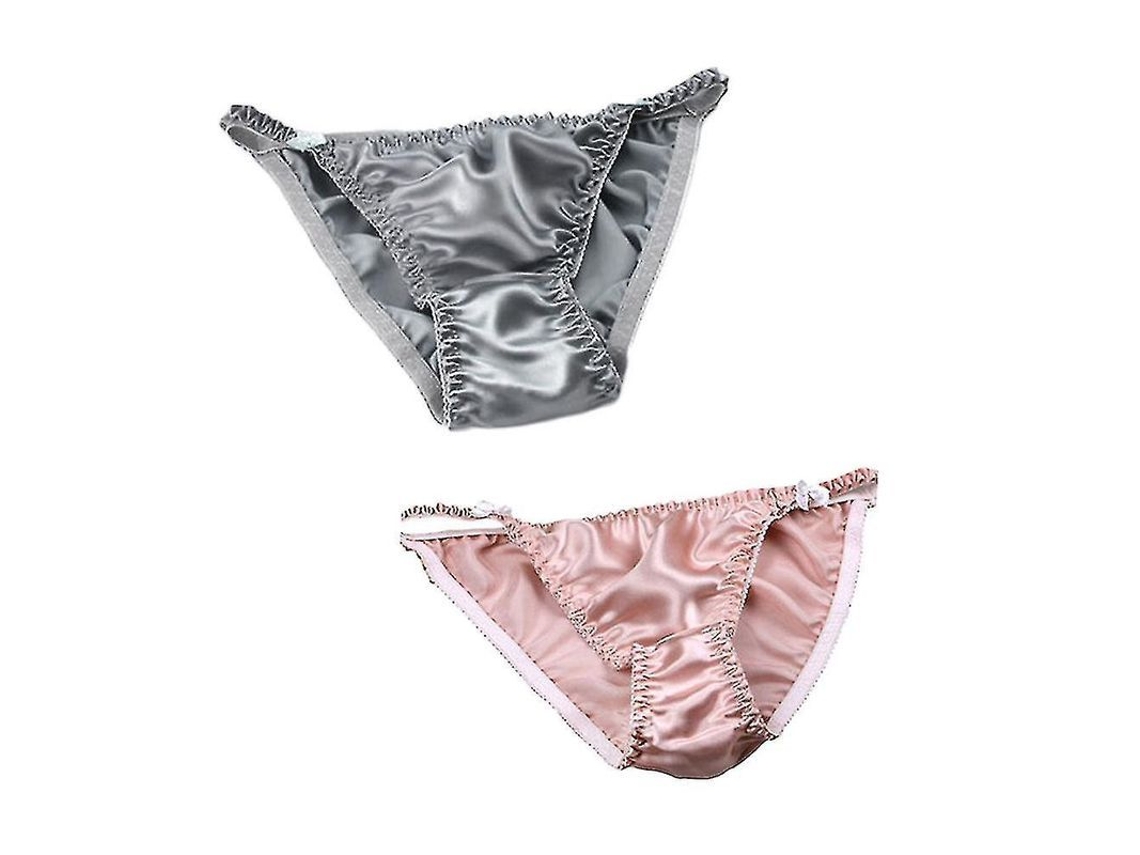 2026-2pcs Tanga De Seda De Morera Para Mujer Con Cinturón Elástico Alto Bikini Sexy Mallas Transpirables Talla S-xxl