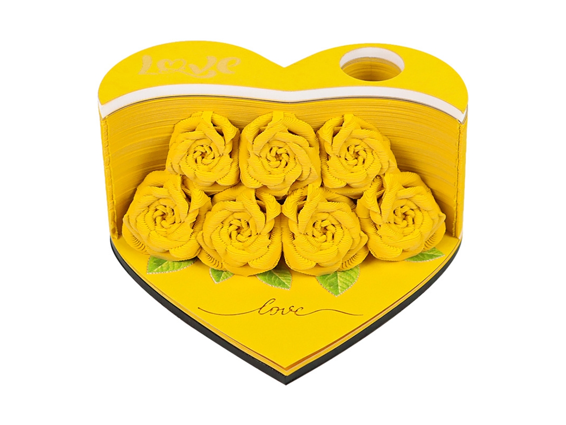 Bloc de notas 3D Eifson Rose Story Love Flowers (amarillo)