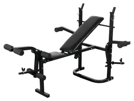 vidaXL Banco de pesas de gimnasio negro