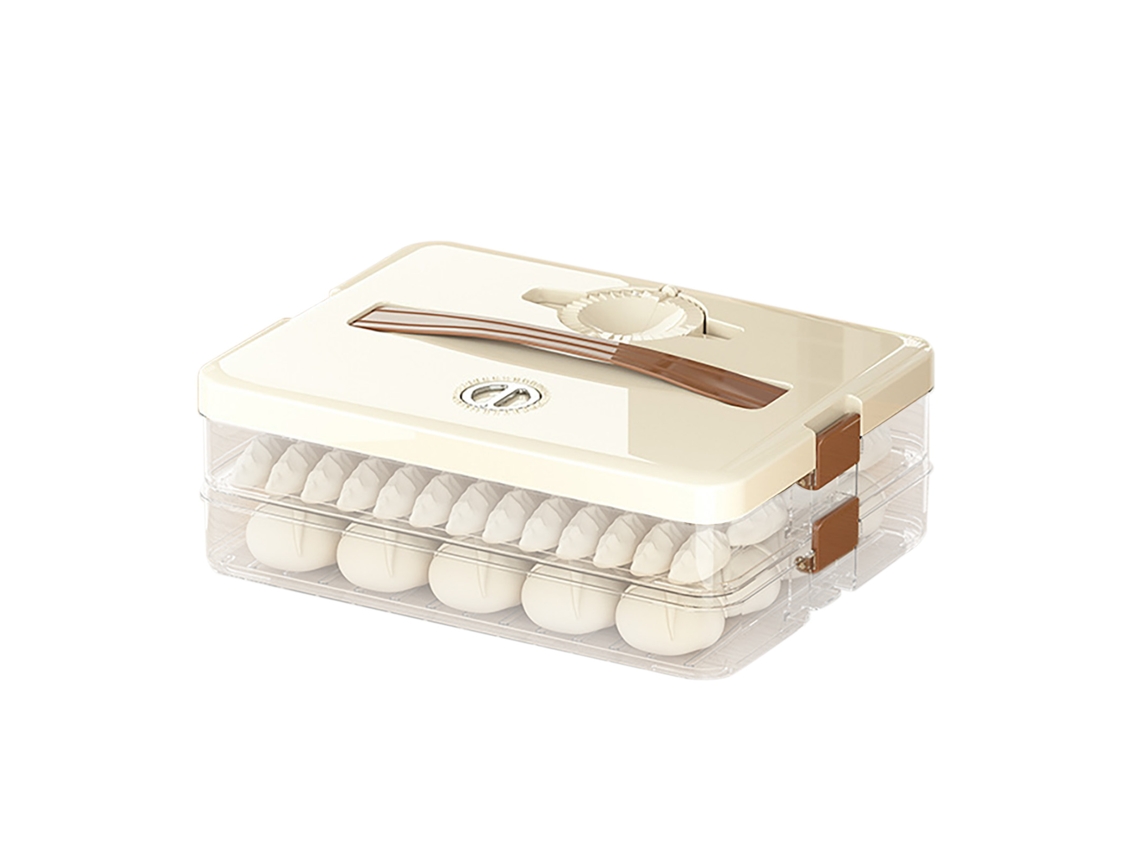 Recipiente transparente para alimentos de cocina, caja de plástico apilable multicapa que garantiza la frescura.