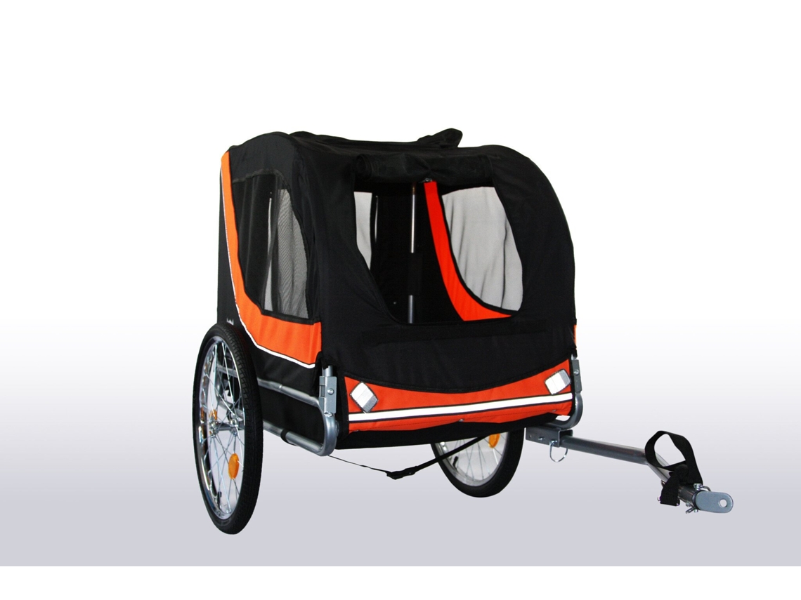 Remolque plegable para bicicleta y perro B.active naranja y negro (máx. 40 kg)