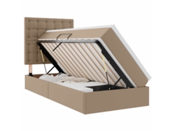 Maison Exclusive - Cama Con Almacenamiento Y Led Con Led Capuchino 100 X 200 Cm