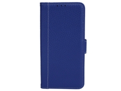 Capa De Couro Antichoque Para Samsung S21 Fe Com Slot Para Cartões Full Body Case Azul