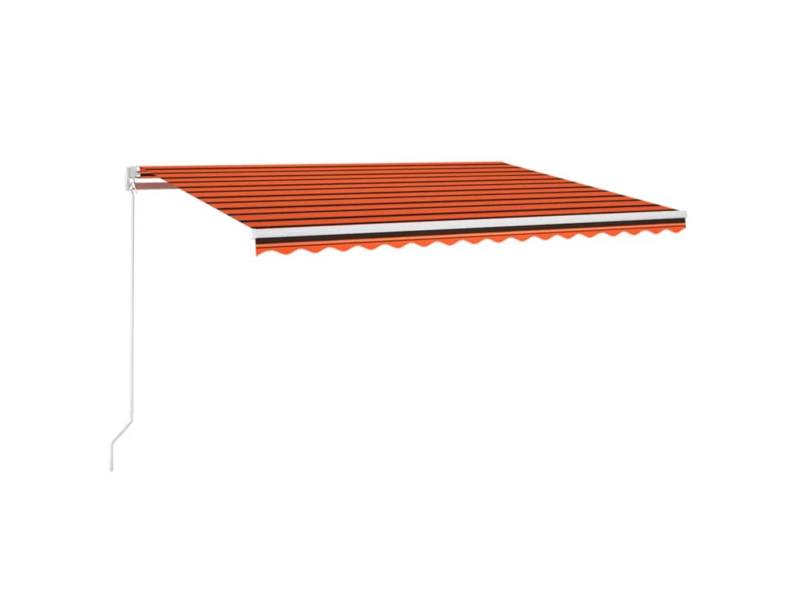 Maison Exclusive - Toldo Retráctil Manual Con Led Naranja Y Marrón 400x300 Cm